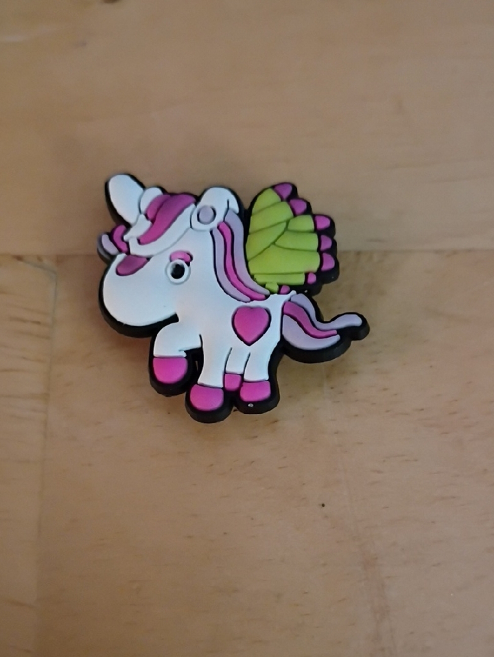 10 for $10 Jibbitz Croc Charms - White Unicorn w/ Pink & Yellow Wings - New